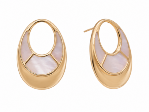 Brinco Oval Vazado com Madrepérola